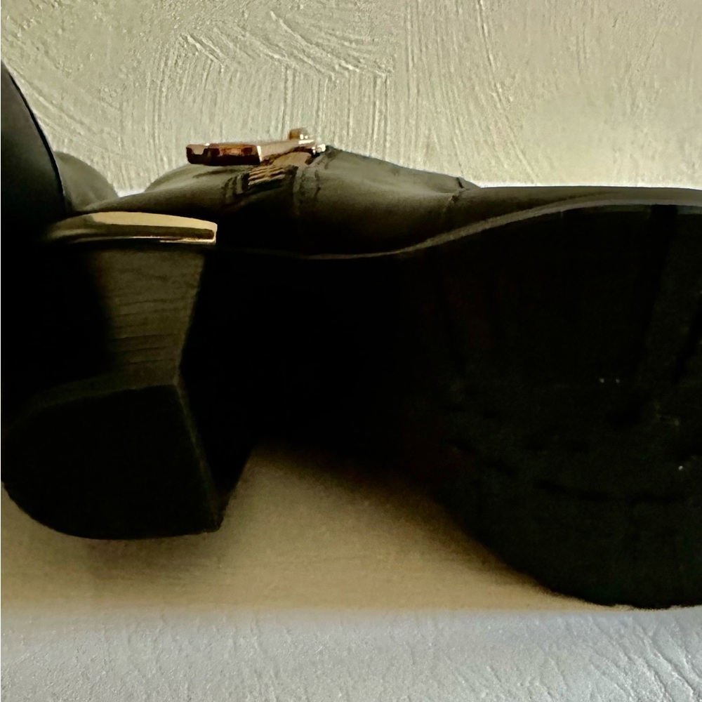 Aimee Kestenberg Black Ankle Boots with Gold Zipper - Picture 3 of 3